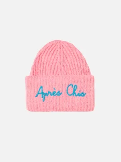Gebürstete und ultraweiche Damenmütze mit Après-Chic-Stickerei