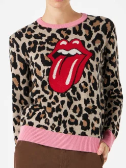 Gebürsteter Damenpullover mit Animal-Print | DIE ROLLING STONES® SONDEREDITION