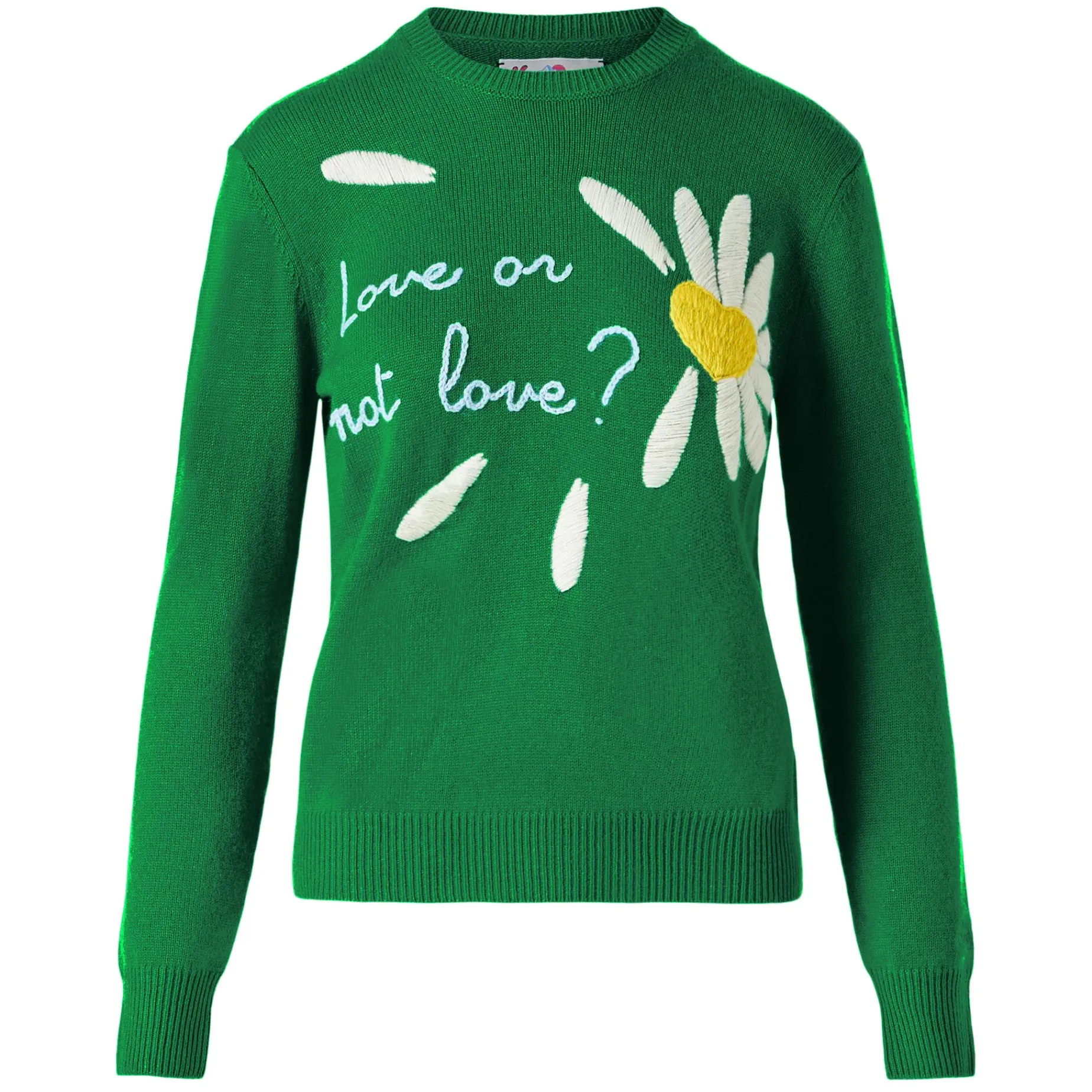 Gebürsteter Damenpullover mit Gänseblümchen-Print