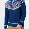Gebürsteter Herrenpullover mit isländischem Jacquard