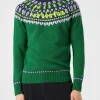 Gebürsteter Herrenpullover mit isländischem Jacquard