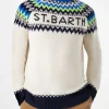 Gebürsteter Herrenpullover mit isländischem Jacquard