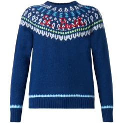 Gebürsteter Herrenpullover mit isländischem Jacquard