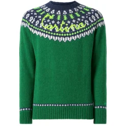 Gebürsteter Herrenpullover mit isländischem Jacquard