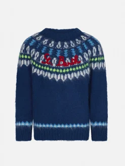 Gebürsteter Jungenpullover mit isländischem Jacquard