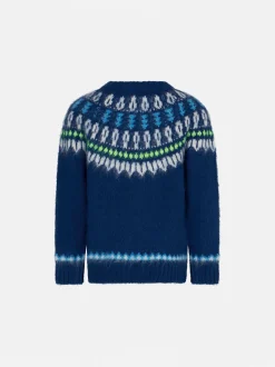 Gebürsteter Jungenpullover mit isländischem Jacquard