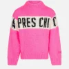 Gebürsteter Mädchenpullover mit Rundhalsausschnitt und Apres Chic-Schriftzug