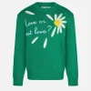 Gebürsteter Mädchenpullover mit Gänseblümchen-Print