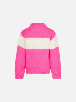 Gebürsteter Mädchenpullover mit Rundhalsausschnitt und Apres Chic-Schriftzug