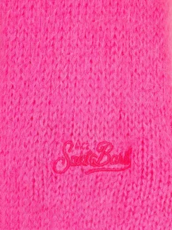Gebürsteter Mädchenpullover mit Rundhalsausschnitt und Apres Chic-Schriftzug
