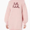 Gebürstetes Strickkleid mit Belle Rebelle-Stickerei