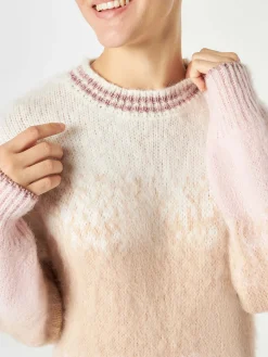 Gebürstetes Strickkleid mit Lurex-Details