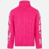 Geflochtener Rollkragenpullover für Mädchen mit Saint-Barth-Jacquard-Print