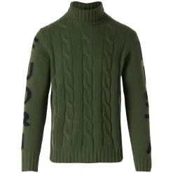 Geflochtener Rollkragenpullover für Herren mit Fuori Pista-Print