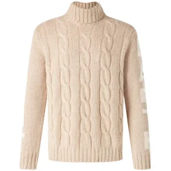 Geflochtener Rollkragenpullover für Herren mit Saint Barth-Aufdruck