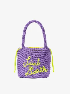 Gehäkelte Umhängetasche aus Seil in Violett