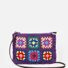 Gehäkelte Umhängetasche Clutch „Parisienne“ in Violett