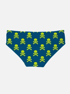 Gelbe Fluo Skulls Jungen-Badehose