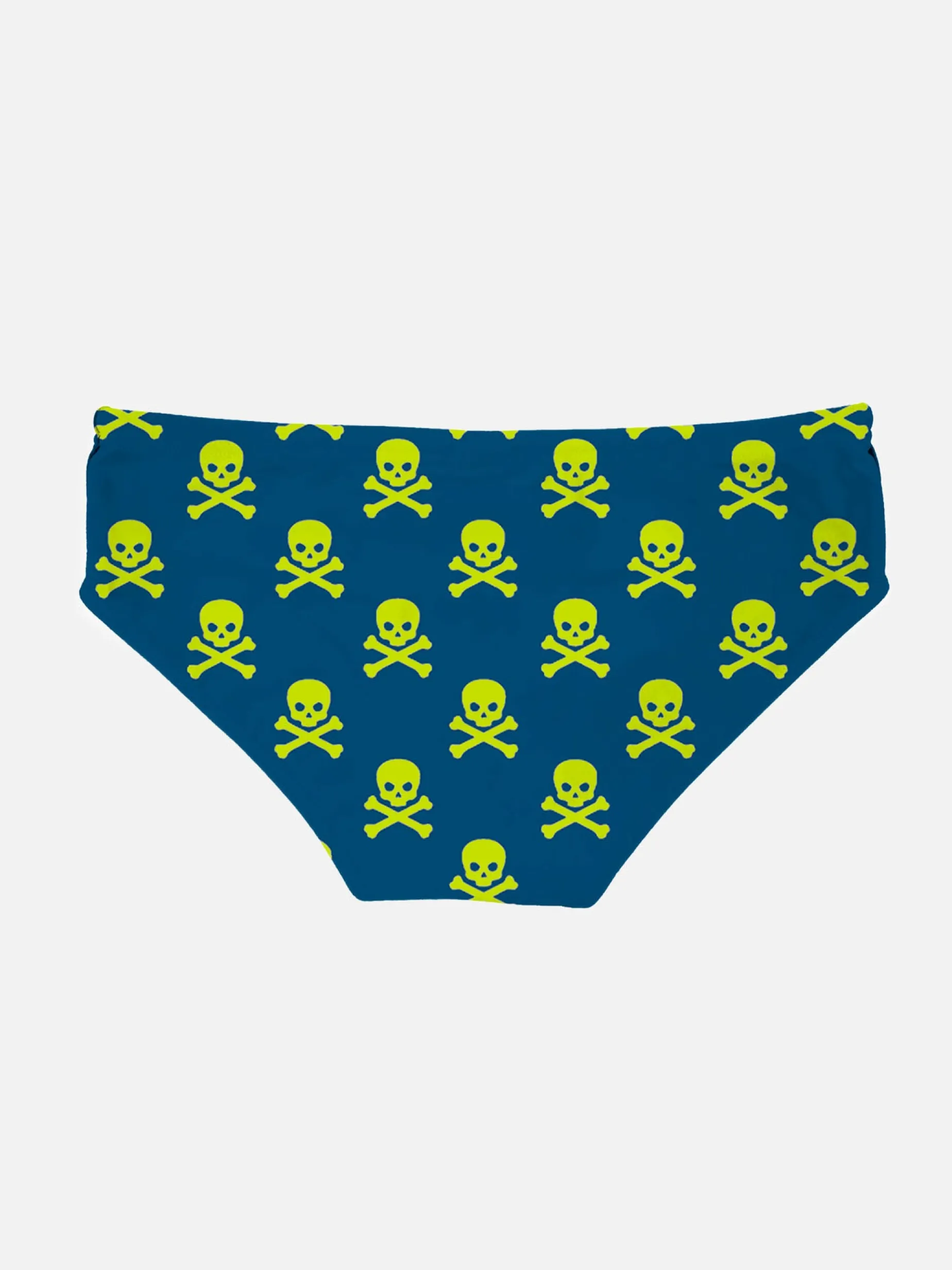 Gelbe Fluo Skulls Jungen-Badehose