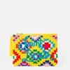 Gelbe Parisienne-Häkelclutch mit Saint-Barth-Stickerei