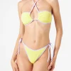 Gelber Crinkle-Bandeau-Bikini für Damen | MELISSA SATTA SONDEREDITION