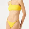 Gelber Damen-Bralette-Bikini mit einer Schulter