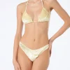 Gelber Damen-Triangel-Bikini aus Chenille, Leah Naomi