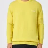 Gelber Herrenpullover mit Rundhalsausschnitt und St. Barth-Stickerei