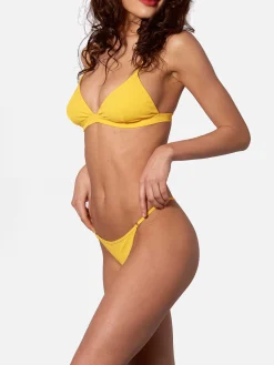 Gelber Triangel-Bikini für Damen