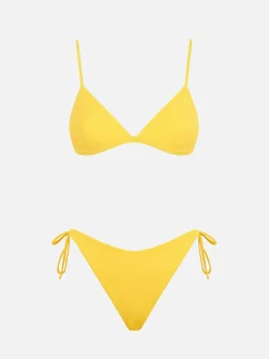 Gelber Triangel-Bikini für Damen