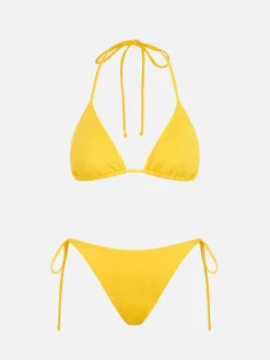 Gelber Triangel-Bikini für Damen