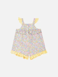 Gelbes Babykleid aus Liberty-Stoff