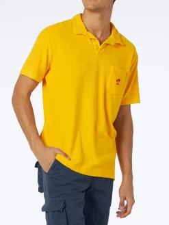 Gelbes Frottee-Polo für Herren