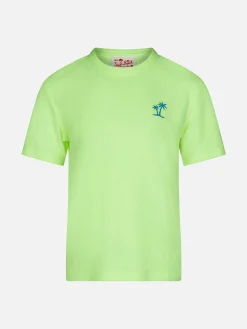 Gelbes Frottee-T-Shirt für Jungen mit Tasche