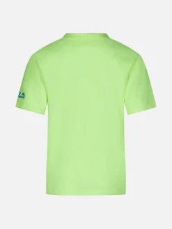 Gelbes Frottee-T-Shirt für Jungen mit Tasche