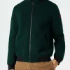 Gerippte grüne Bomberjacke für Herren