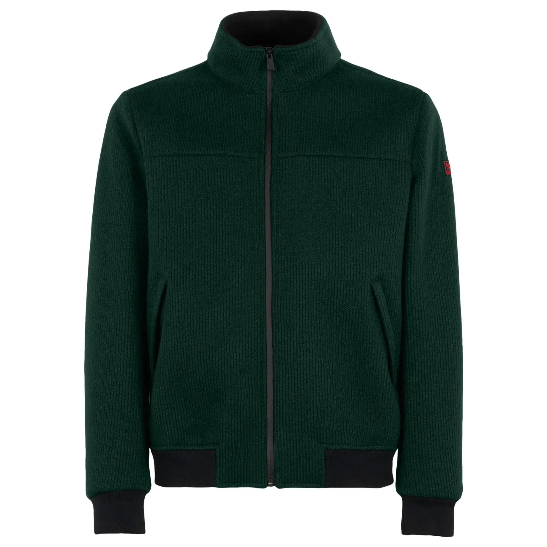 Gerippte grüne Bomberjacke für Herren