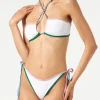 Gerippter Bandeau-Bikini mit Lurexrändern