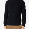 Gerippter blauer Pullover