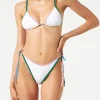 Gerippter Triangel-Bikini mit Lurex-Kanten