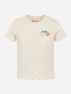 Geripptes T-Shirt für Mädchen Serena Jr mit Baby Star-Stickerei