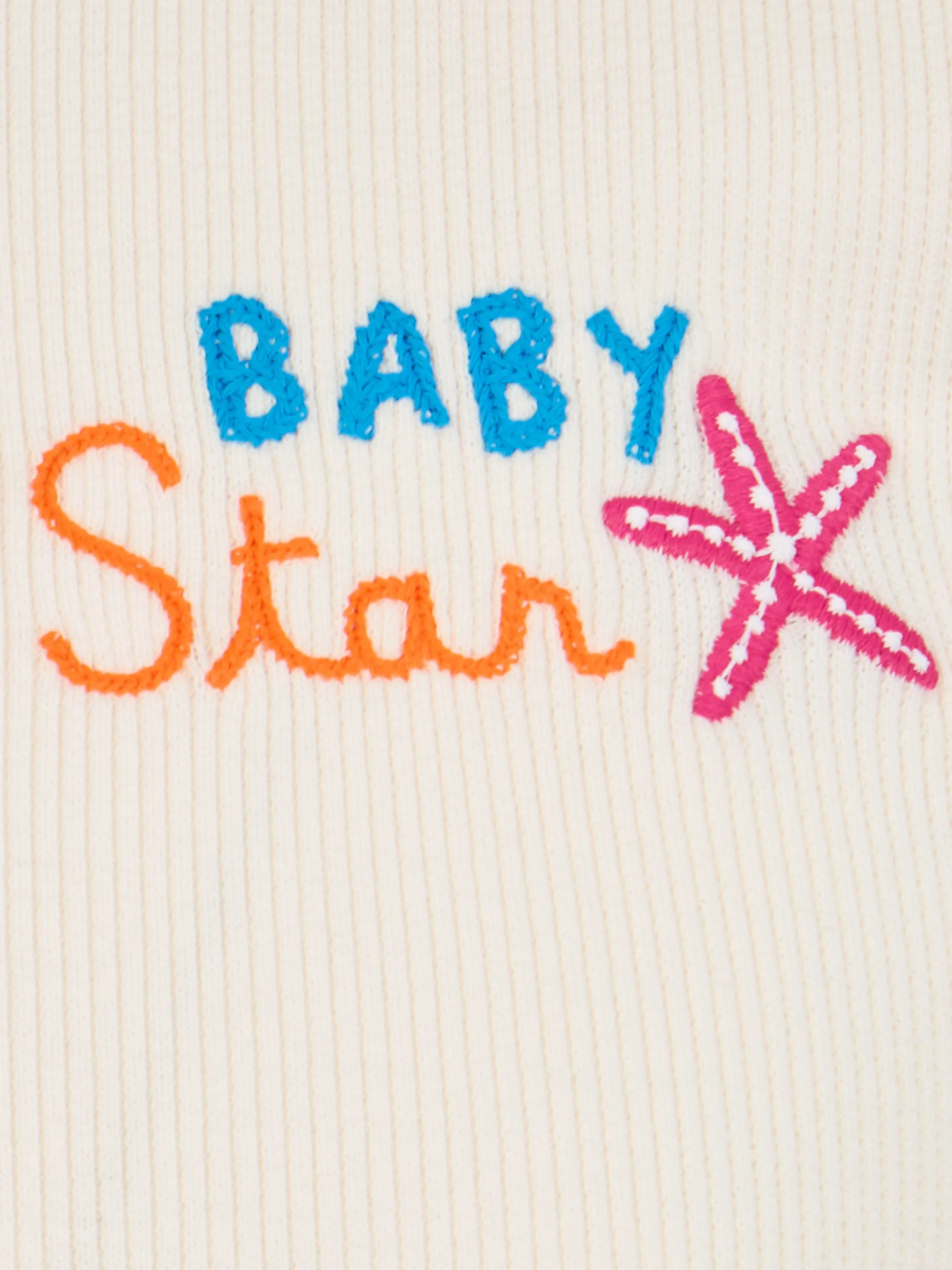 Geripptes T-Shirt für Mädchen Serena Jr mit Baby Star-Stickerei