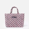 Gesteppte Soft Tote Mid Bag mit rosa Blumenmuster