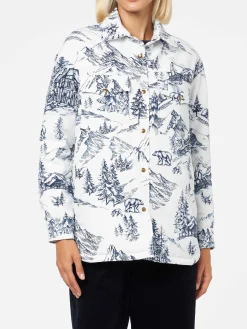 Gesteppte Wattierte Jacke für Damen mit Bandanna-Print