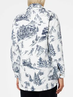 Gesteppte Wattierte Jacke für Damen mit Bandanna-Print