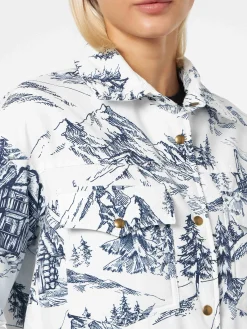 Gesteppte Wattierte Jacke für Damen mit Bandanna-Print