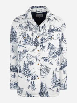 Gesteppte Wattierte Jacke für Damen mit Bandanna-Print