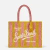 Gestreifte Colette Raffia-Handtasche