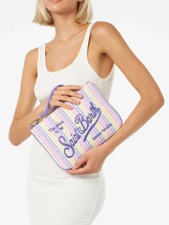 Gestreifte Frottee Clutch „Parisienne Sponge“.