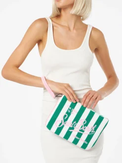 Gestreifte Frottee-Clutch „Parisienne Sponge“.